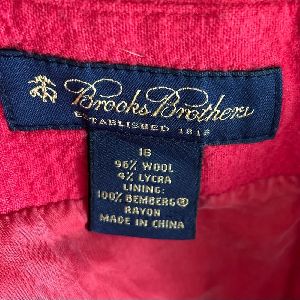 Brooks Brothers Wool Blend Red Pencil Skirt Plus Size 16 - Image 6