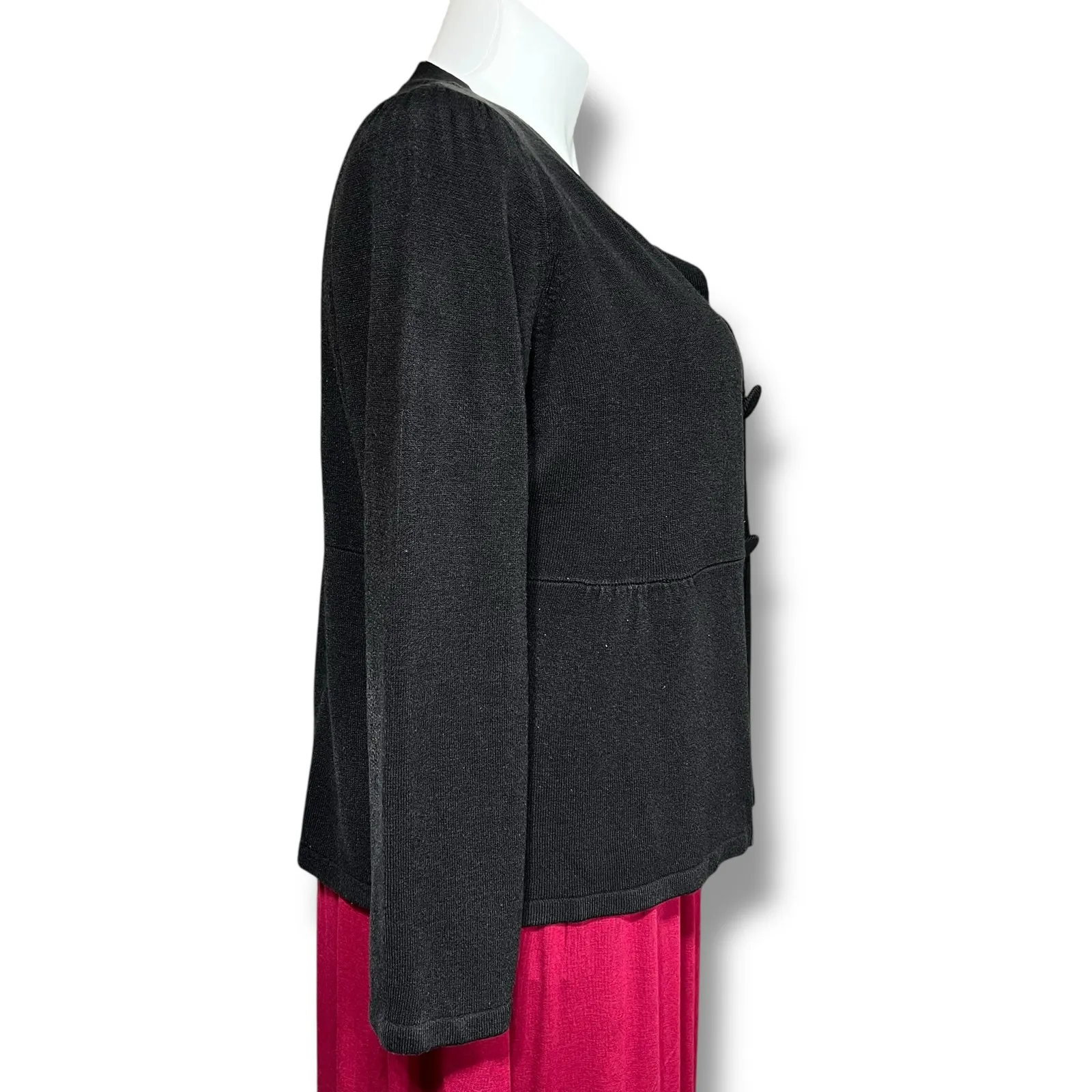 Christopher and Banks Womens Cardigan Sweater Button Down Long Sleeve Black XL - Image 3