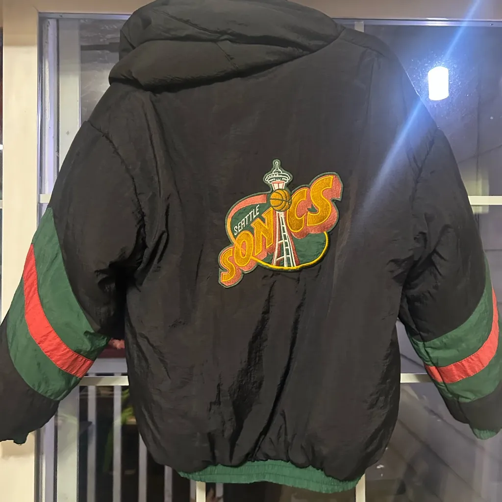 Vintage Seattle SuperSonics Reversible Jacket Green Size XS - Image 4