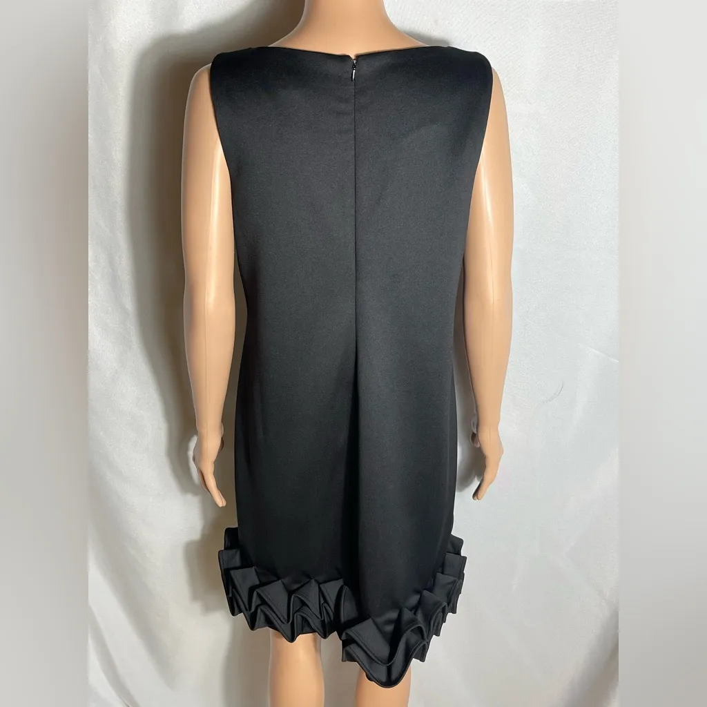 Shelby Nites Women’s Black Cocktail Sheath Dress Ruffle Hem Size 14 NWT - Image 4