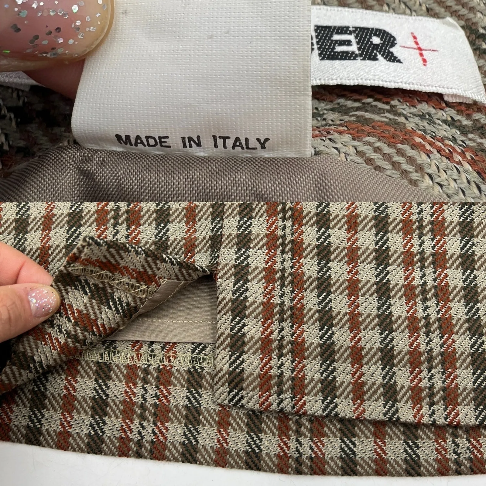 Jil Sander Check Plaid Pencil Skirt Brown High Waisted Wool Vintage - Image 6