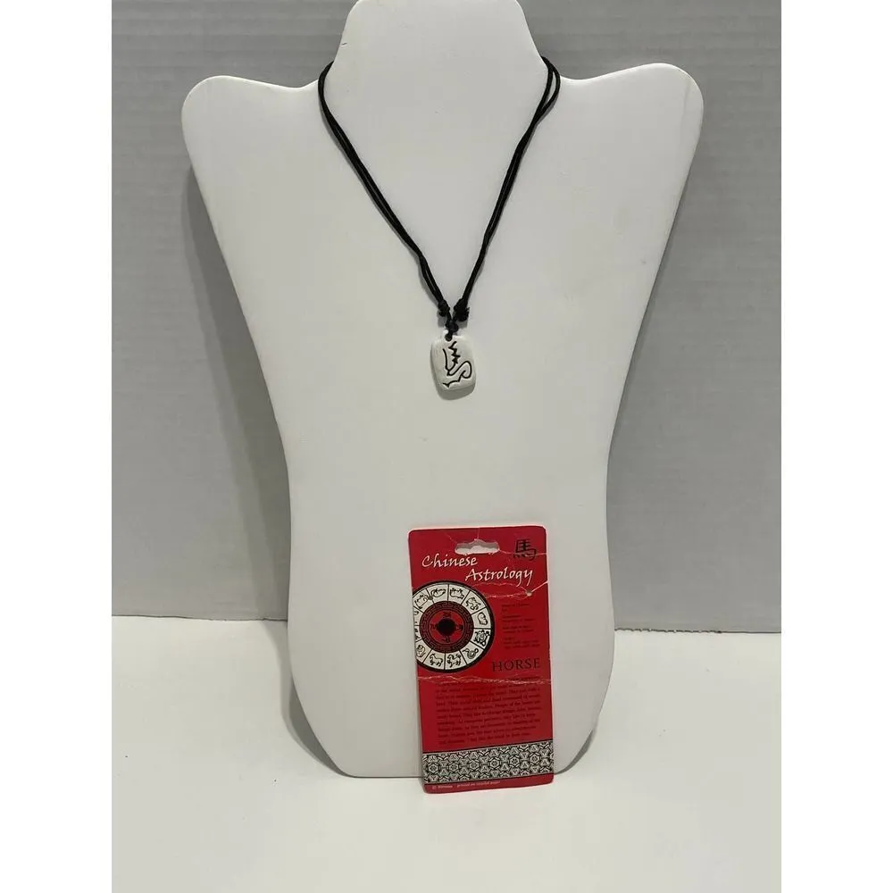 Chinese Astrology Porcelain Horse Necklace Black‎ - Image 10