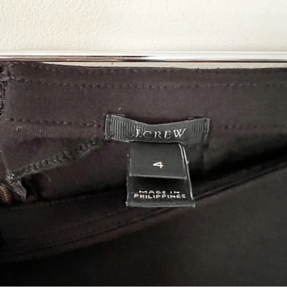 J.CREW Size 4 Black Tuxedo 04322 Leather Pixie Legging Dress Pants Skinny Leg - Image 6