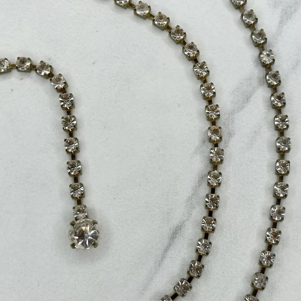 Skinny Clear Rhinestone Silver Tone Belly Body Metal Chain Link Belt OS One Size - Image 9