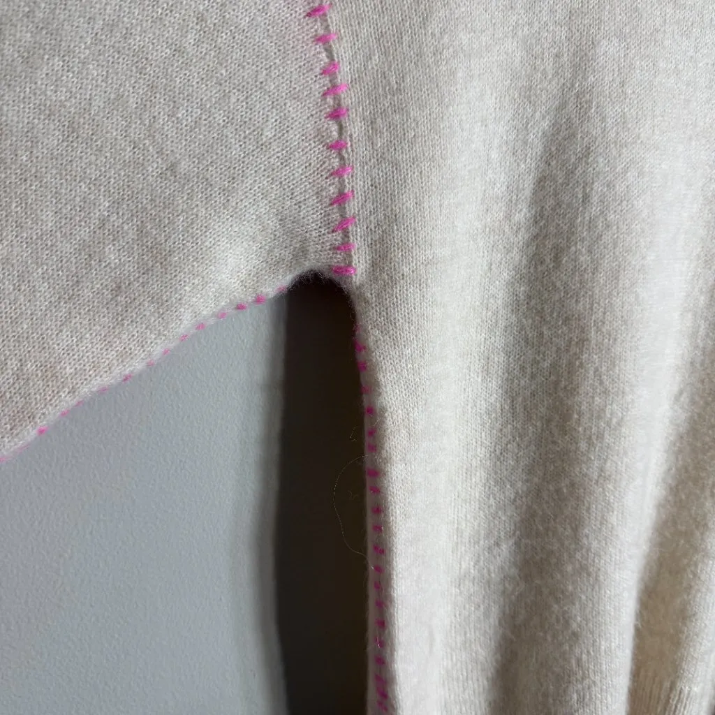 Dylan Harper Sweater Pullover Women's Small Tan Pink Knit Alpaca Wool Crewneck - Image 10