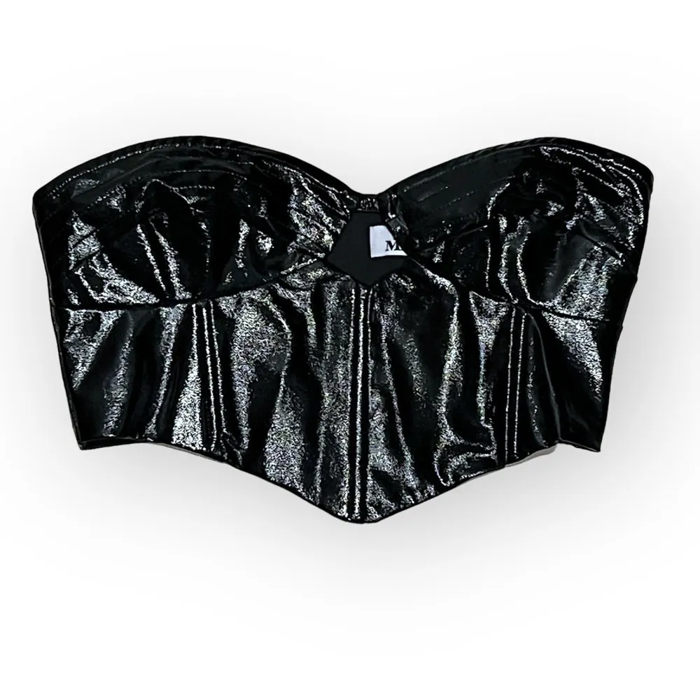 Tiger Mist faux patent leather bustiere corset, black, size XS, NWOT - Image 2