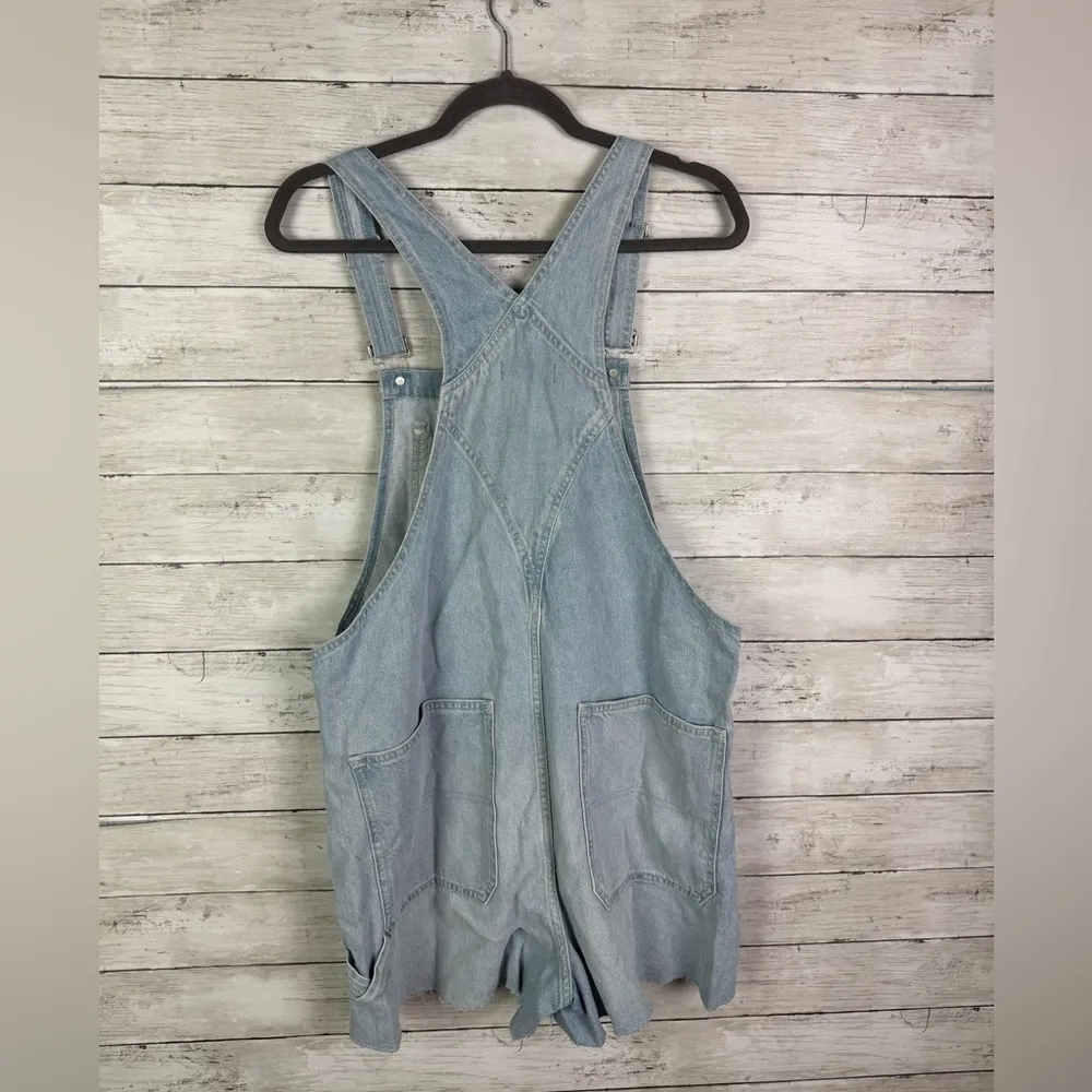 Madewell Raw Hem Oversize Denim Carpenter Shortalls Lakebrook Wash Size Large - Image 7