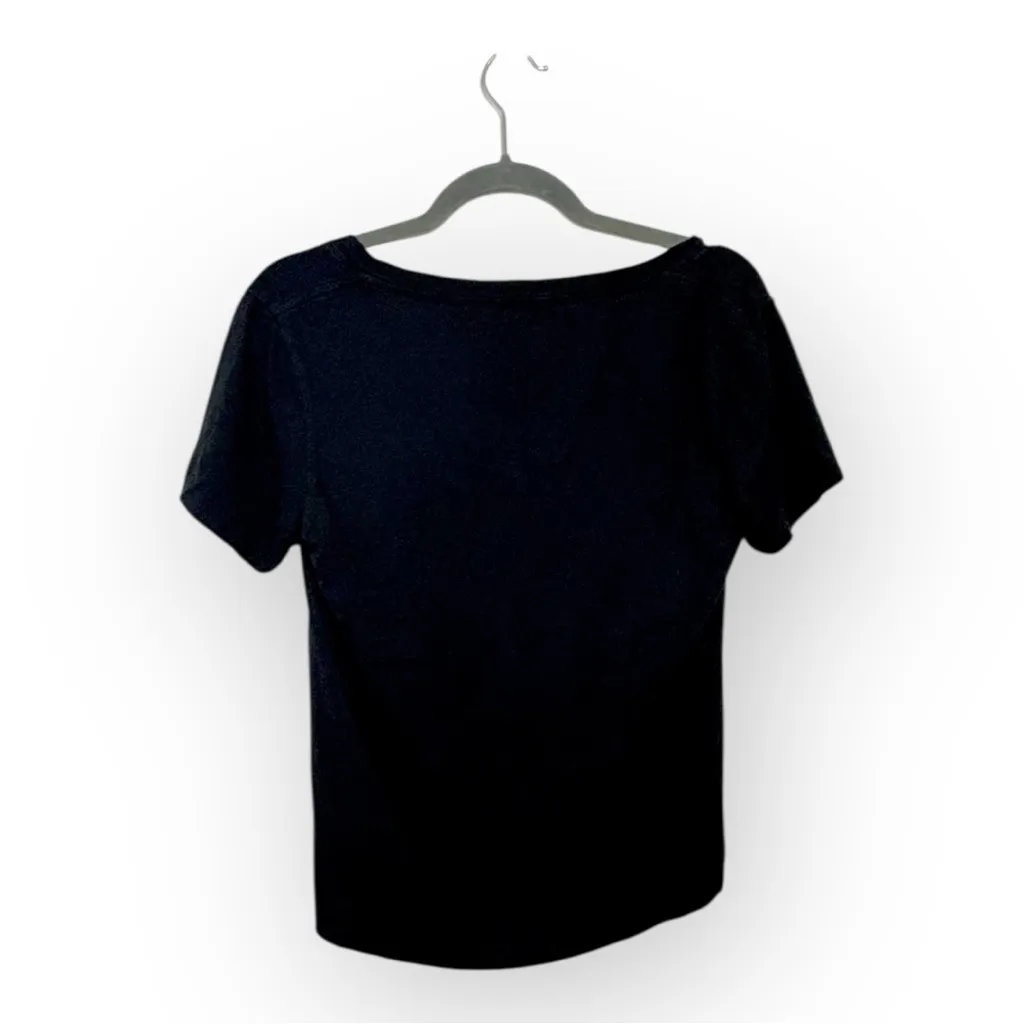 Marine layer  Black V-Neck Tee Minimalist Everyday Essential XS - Image 3