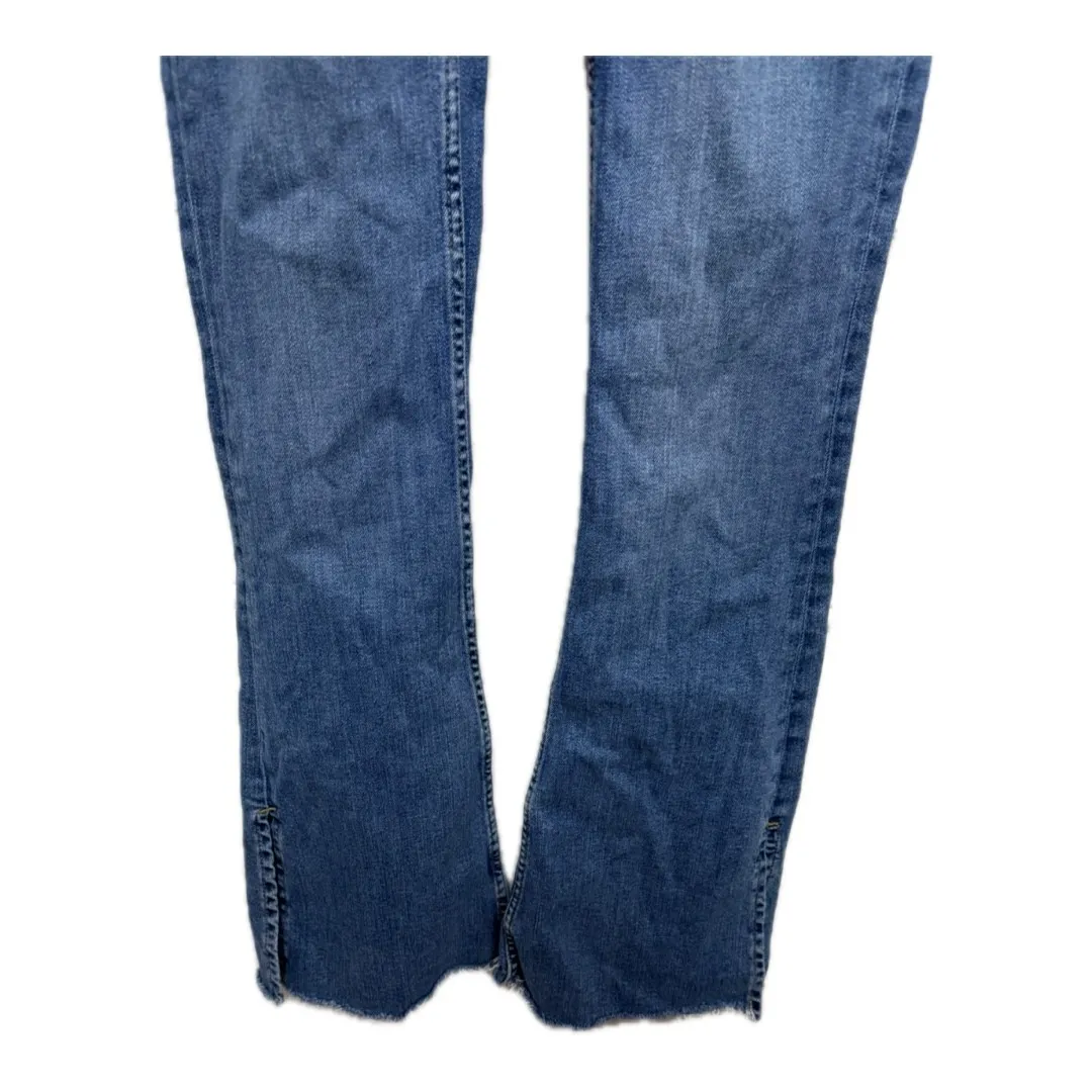 We The Free Free People Women's Flare Jeans Side Slit Denim Size 27 Blue - Image 3