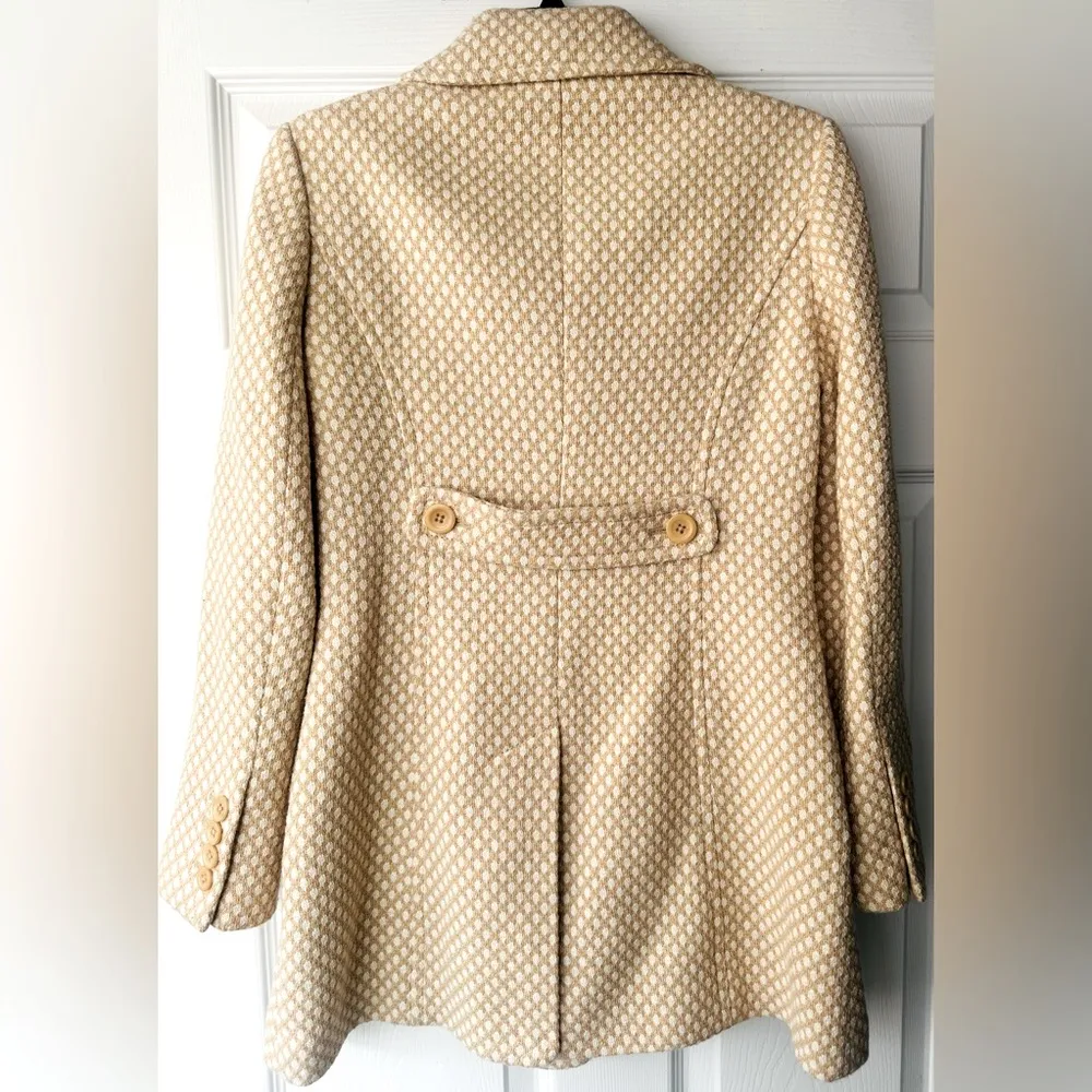 Ann Taylor Wool Blend Patterned Midi Peacoat Sz 0P 0 petite - Image 5