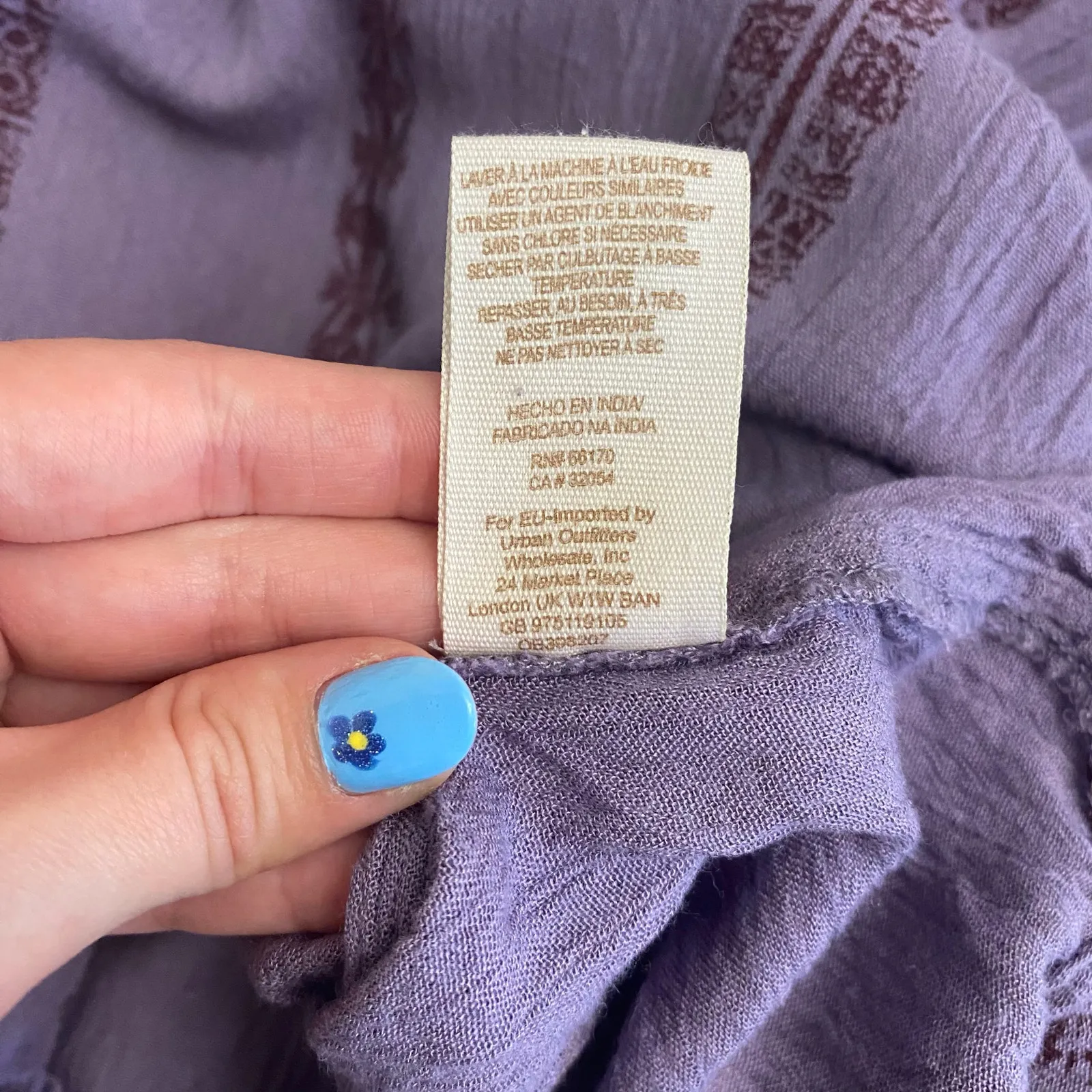 Free People Shibori Magic Mountain Mist Top Womens Size XS Purple‎ - Image 7