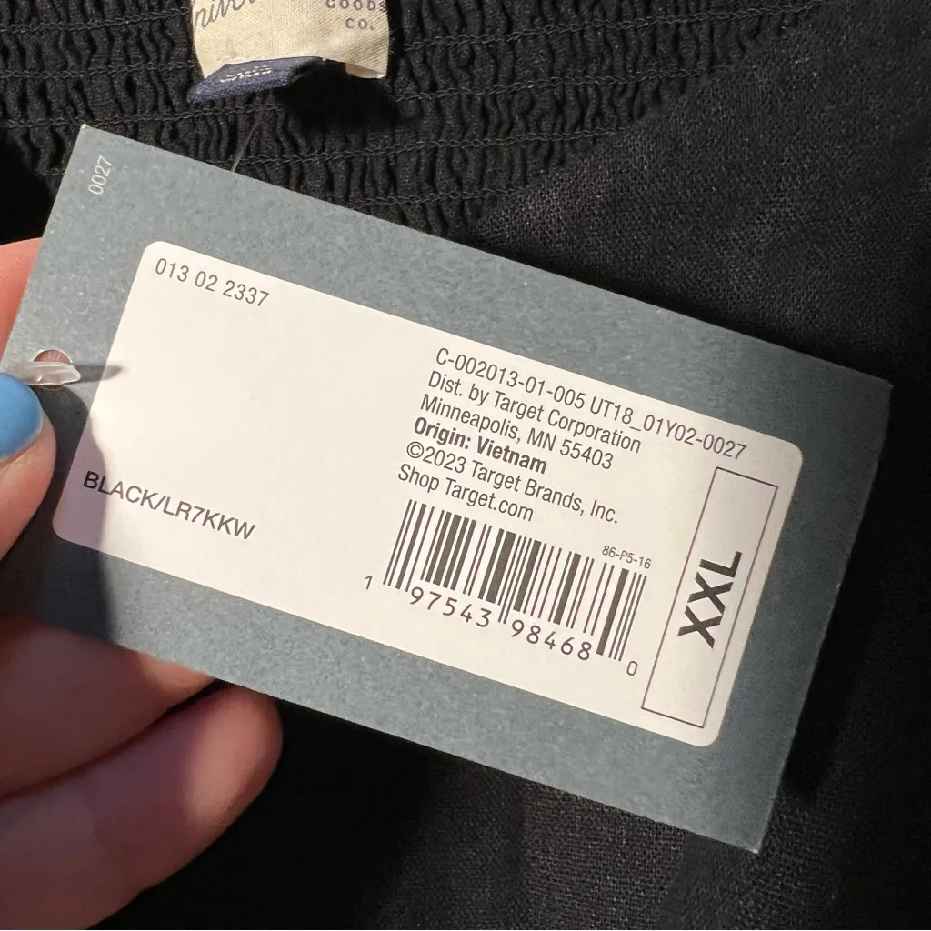 Universal Thread Smocked Back Crop Tank Top Black Linen XXL - Image 10