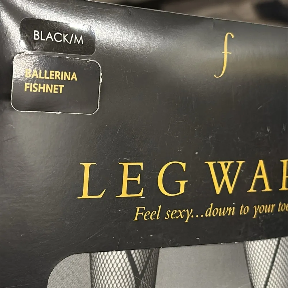 NIP hosiery from Frederick's of Hollywood black ballerina fishnet medium - Image 2