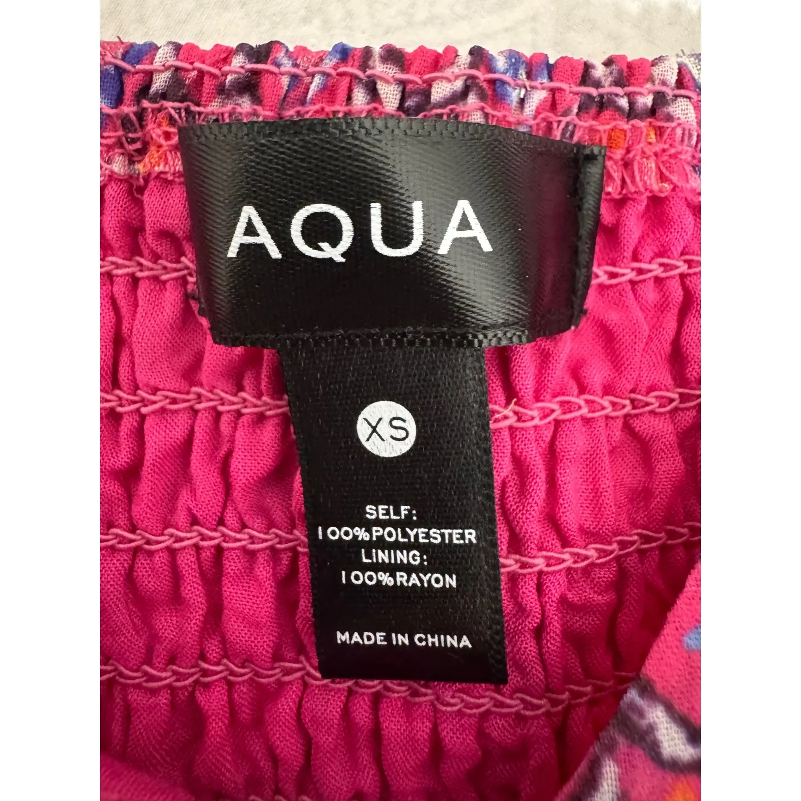 AQUA Pink Purple Print‎ Wrap Romper V-Neck Sleeveless Summer XS Cute - Image 9