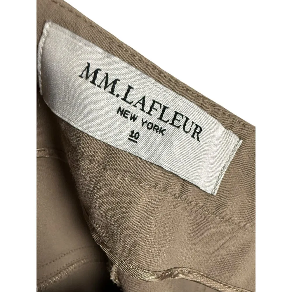 M.M. Lafleur Oshima Beige Slim Cropped High Rise Trouser Pants Size 10 Tan - Image 9