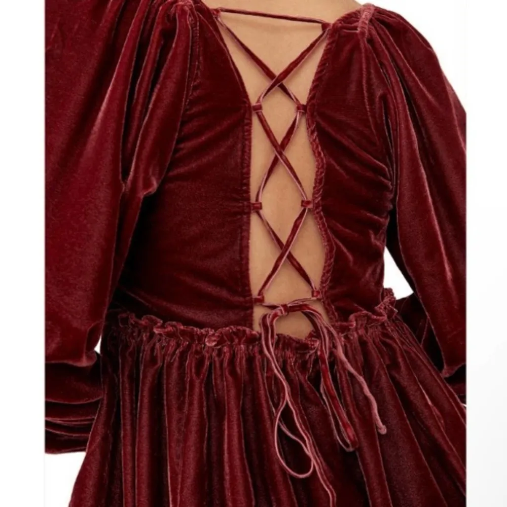 Free People Womens XS Daphne Velvet Long Sleeve Minidress in Yellow Gold NEW - Image 10