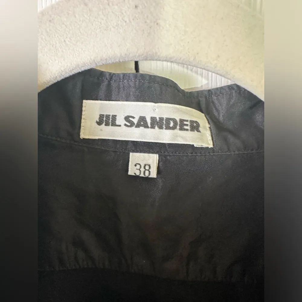 Jil Sander Top Womens 38 Silk Tunic Long Sleeve Blouse Designer Black - Image 3