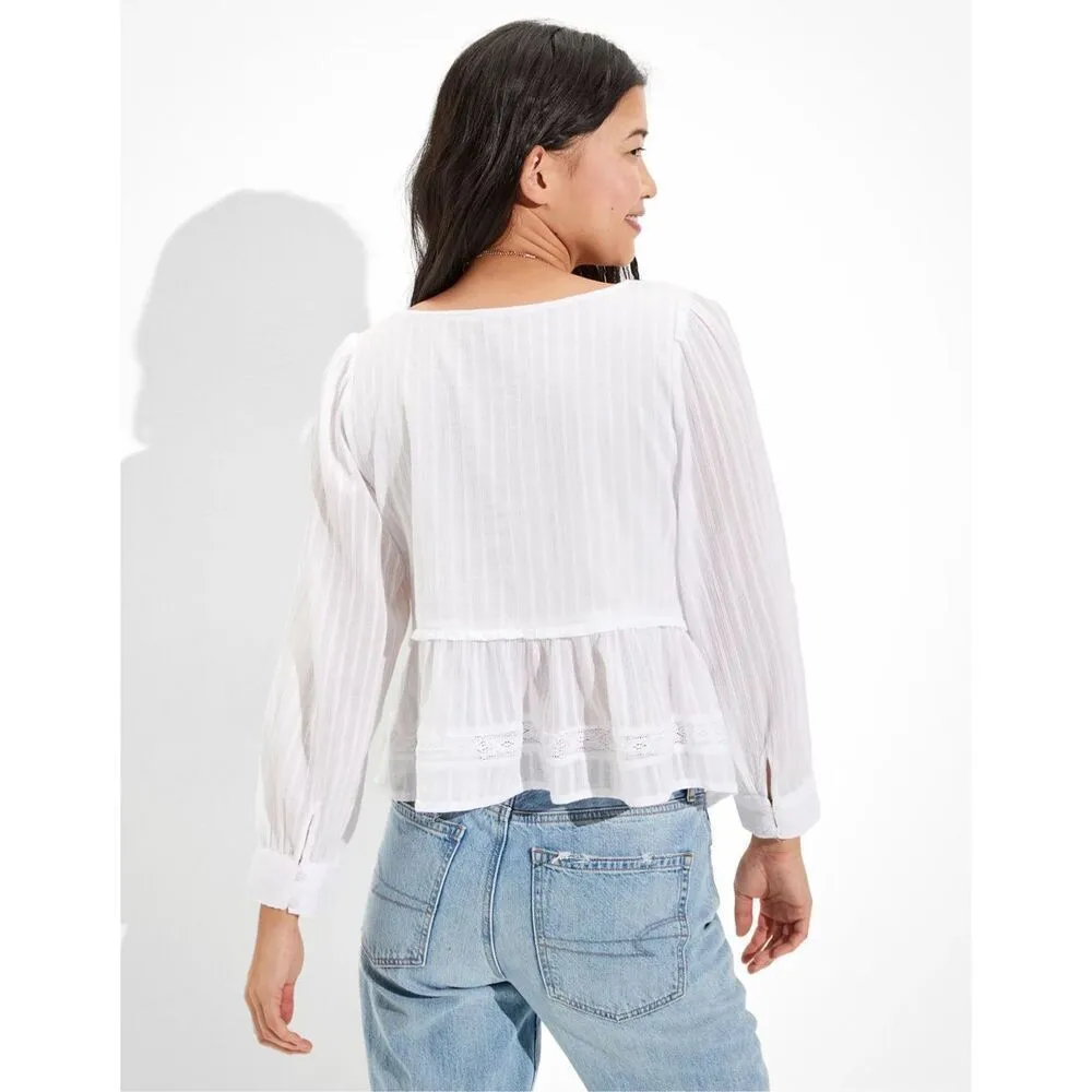 American Eagle Long-Sleeve Babydoll Blouse - Image 6