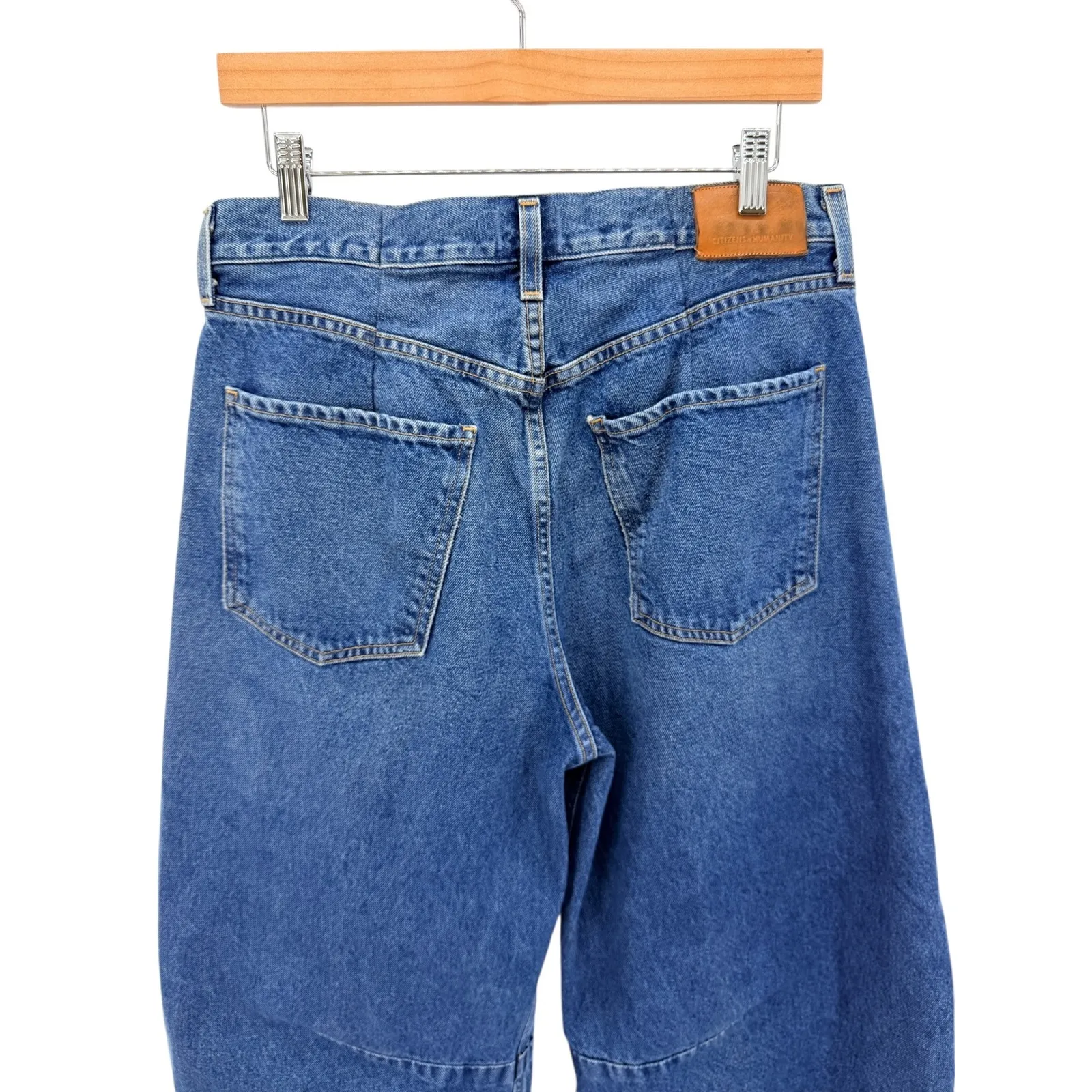 Citizens of Humanity Medium Wash Distressed Barrel Wide Leg Horseshoe Jeans 29 - Image 9