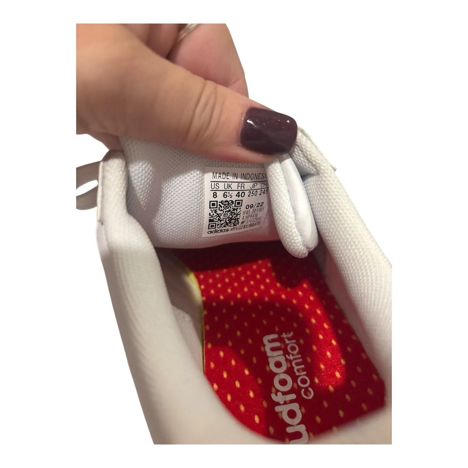 Adidas Grand Court Cloudfoam Floral Embroidery Size 8 - Image 6