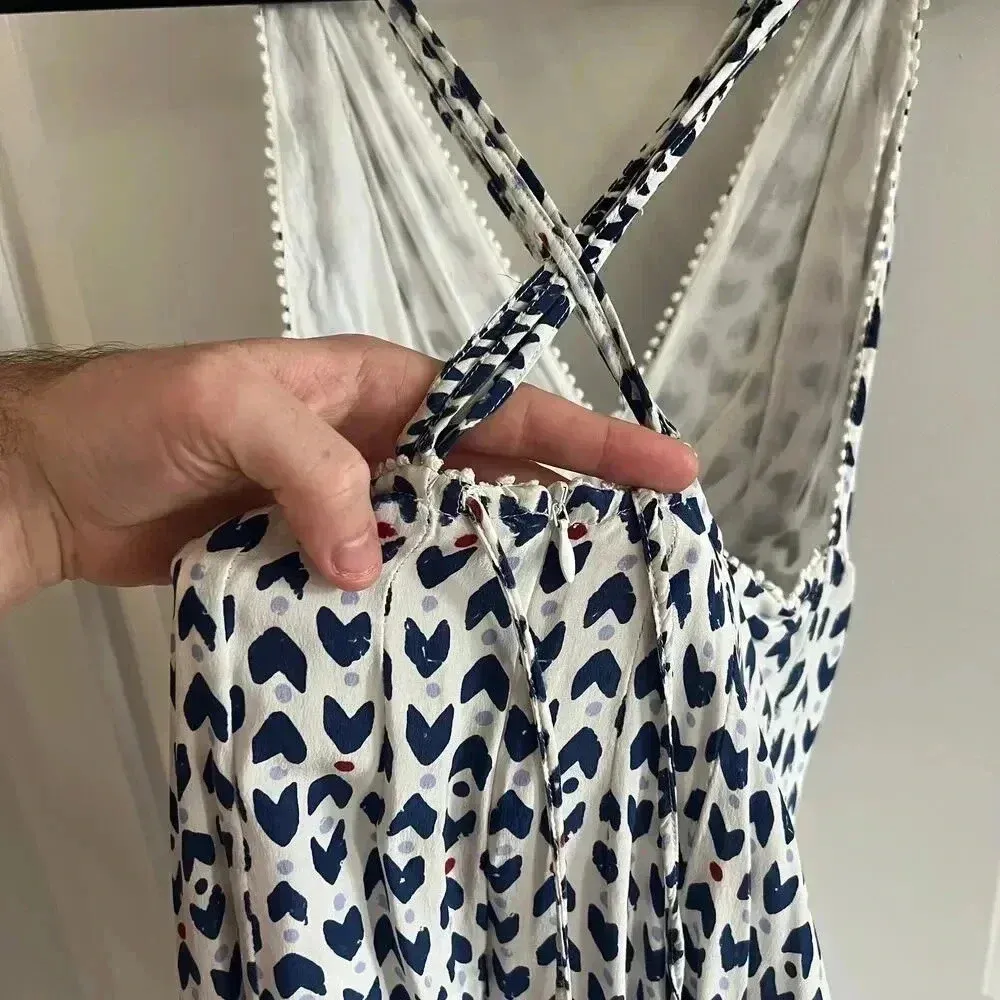 134 Poupette St Barth Maxi Tank Dress Size Small Color Blue White - Image 6