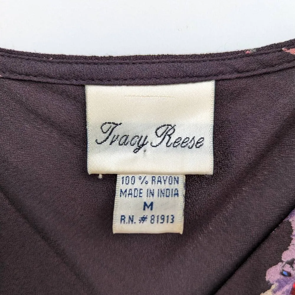 Vintage Tracy Reese Floral Beaded Slip Dress Womens Medium Knee Length Night Out - Image 8