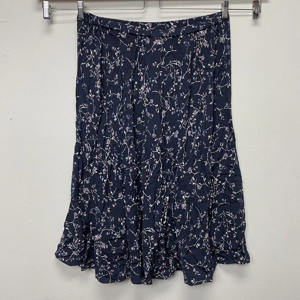 J.Jill Women's XL Floral Flare Skirt Elastic Waist Side Zip Theater Church Work - Image 4