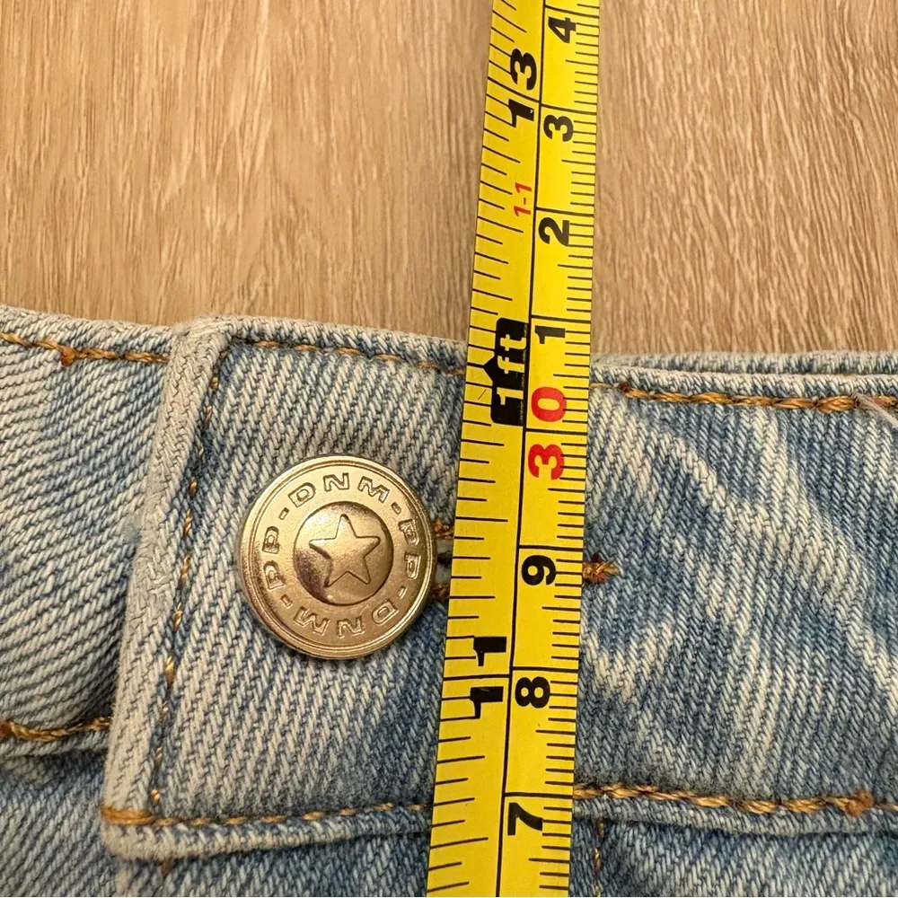 Princess Polly Light Blue Jean Shorts High-Waisted Frayed Hem - Image 6