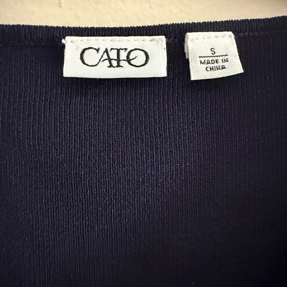 Cato Navy Long Sleeve Top‎ with Button Accents - Image 3