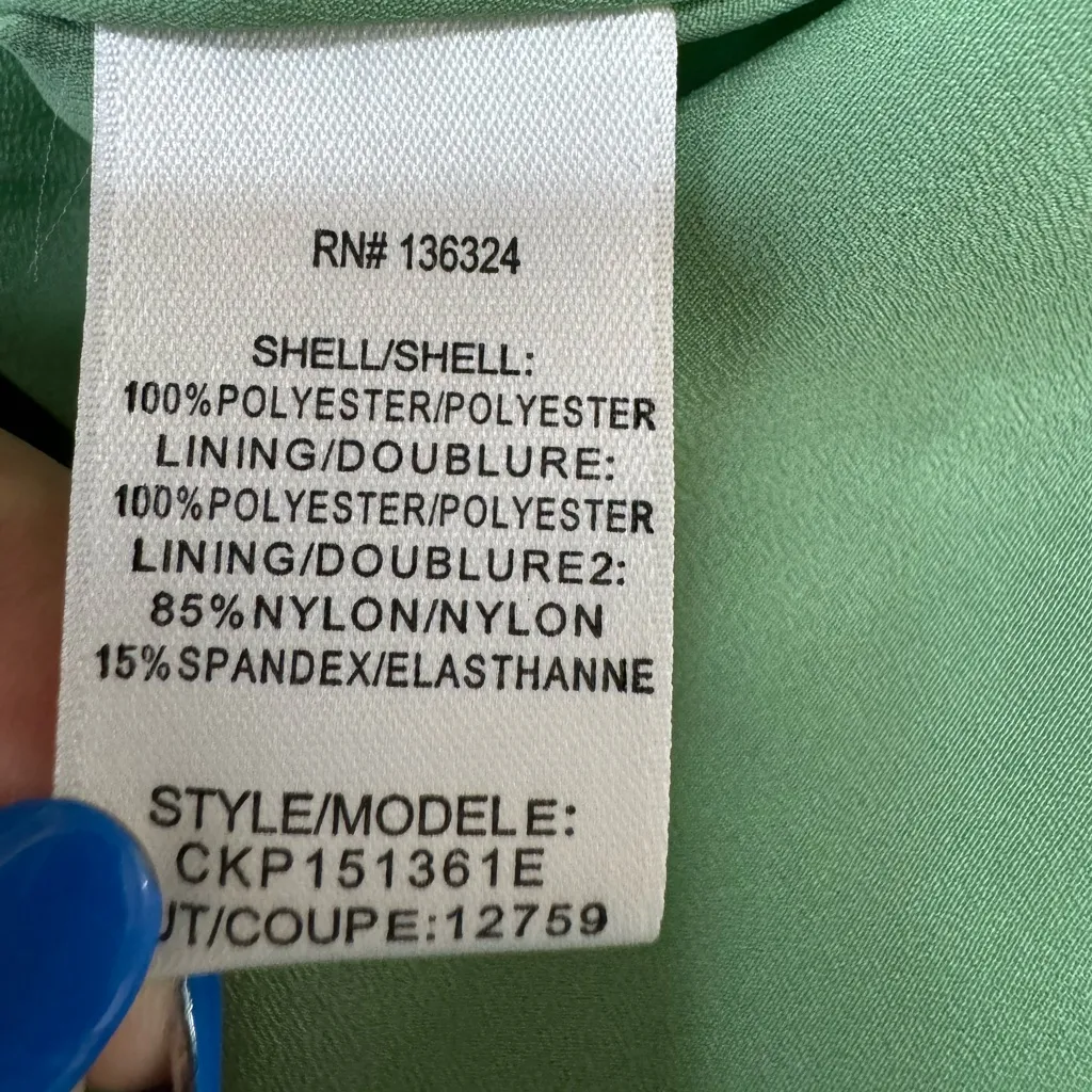 Halston Heritage Meadow Embellished Mint Green Strapless Chiffon Mini Dress 6 - Image 5