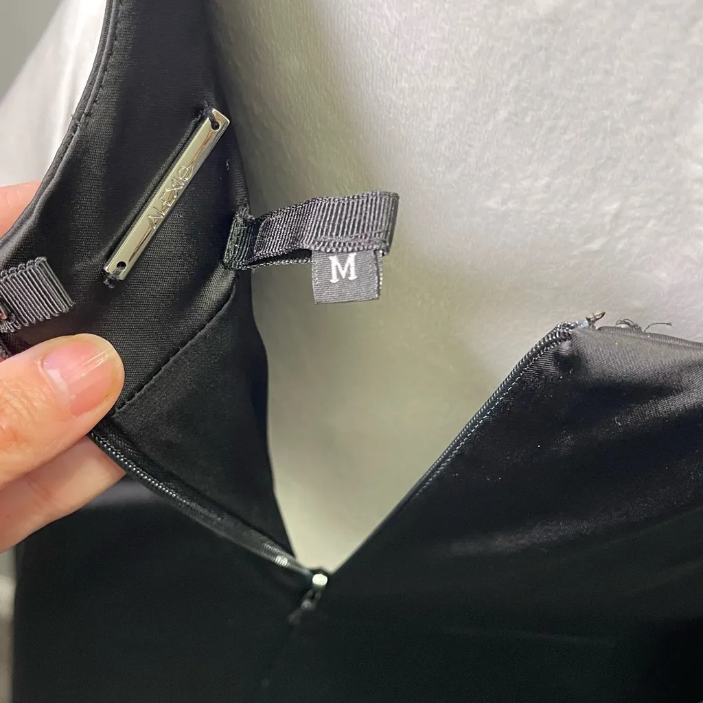 Alexis‎ Women's Marinna Black White Wide Leg Bow Satin Pant Jumpsuit Size Medium - Image 5