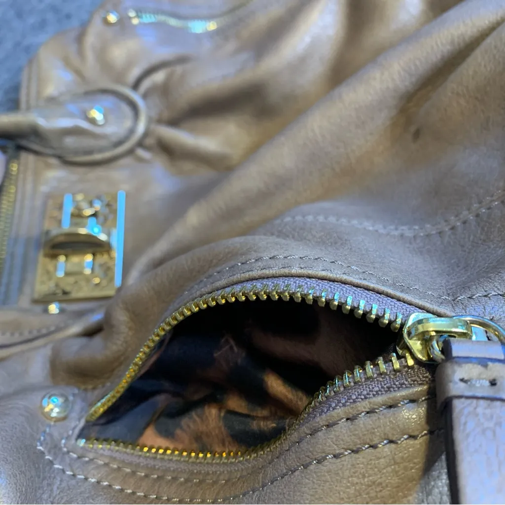 B Makowsky Brown Glove Leather Tote Bag Tan - Image 3