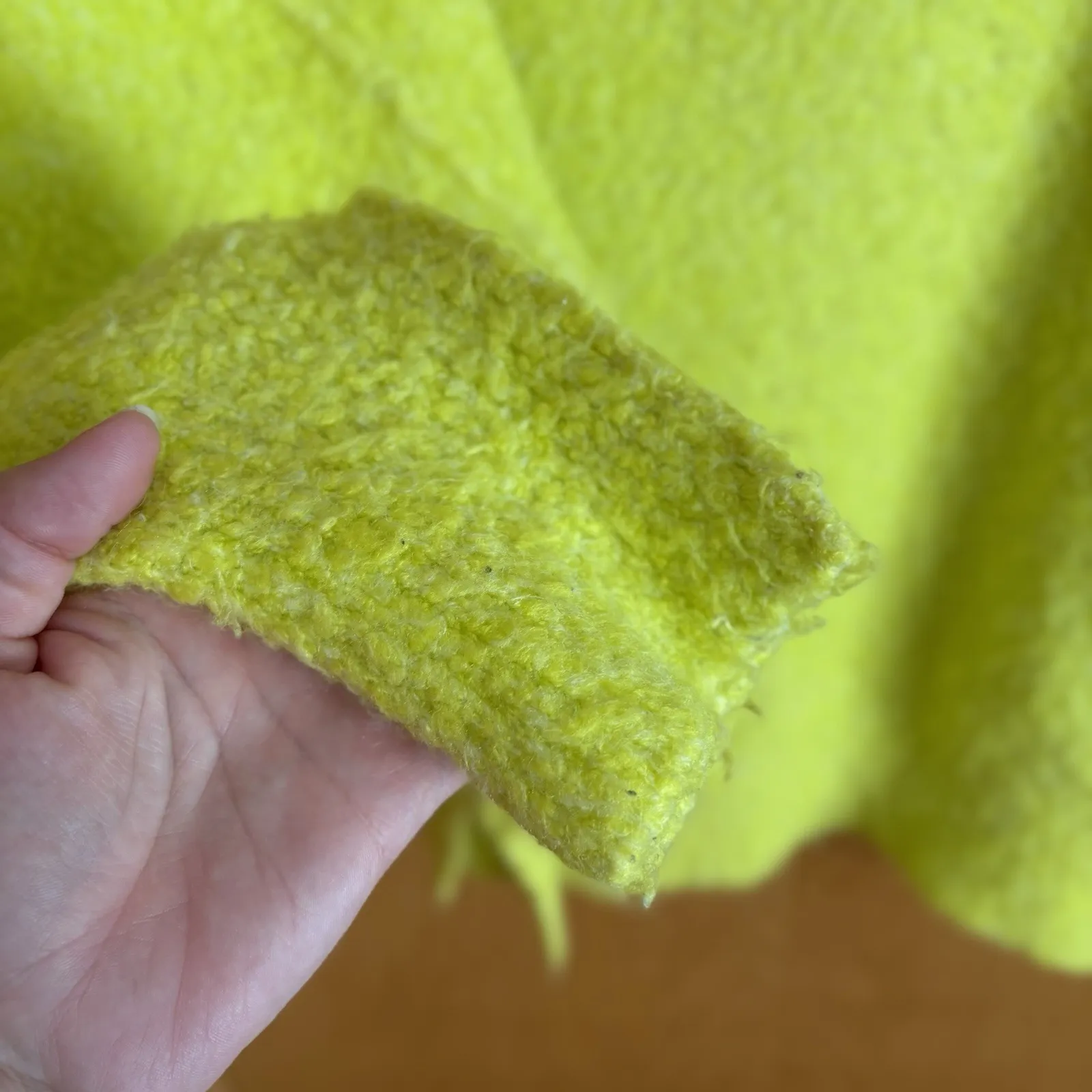 Free People Small‎ Citron Yellow Moira Slouchy Tunic Sweater Wool Blend Relaxed - Image 3