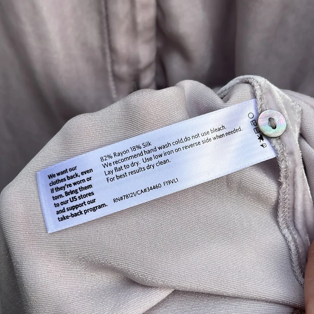 NWT Eileen Fisher Velvet Long Slv Silk Blend Top Mandarin Collar Oversize Small - Image 3