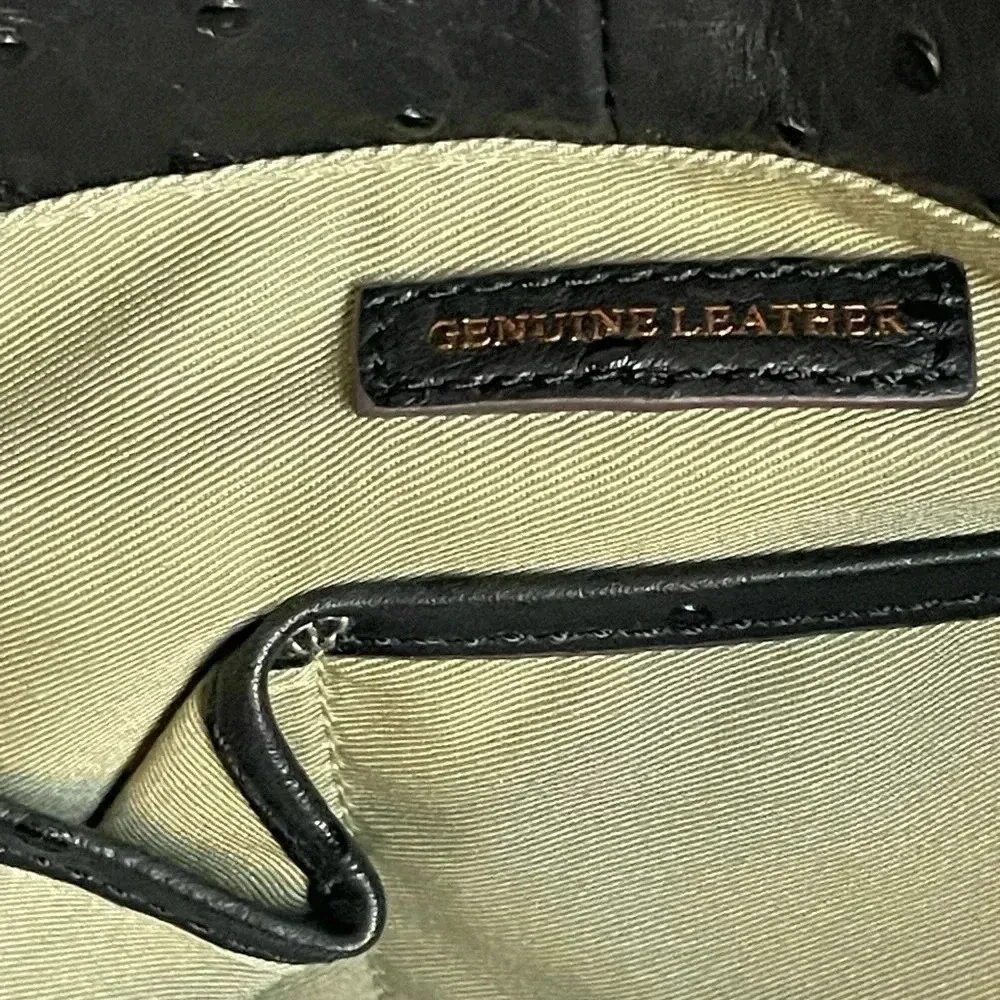 GILI Ostrich Leather Hobo Bag Stirrup Black NWOT Dust bag Shoulder Purse Handbag - Image 8