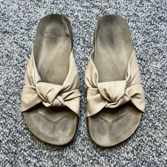 Women’s Cream Knot Slides Size 6 - Image 2