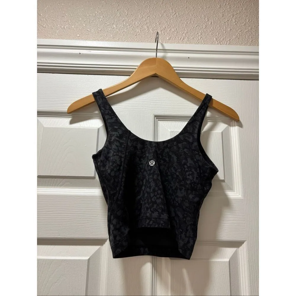 Lululemon Black Printed Cropped Align Tank Top Size 4 - Image 2
