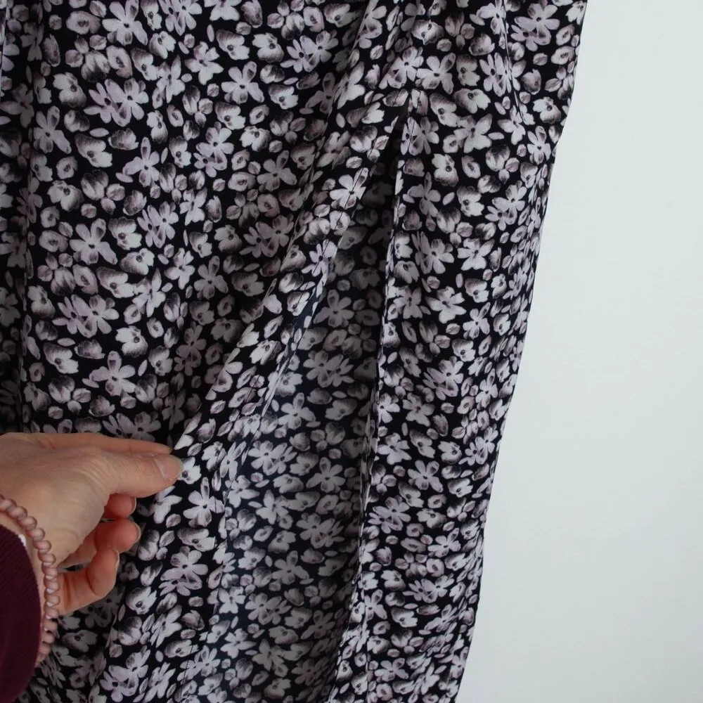 Abercrombie & Fitch Womens Floral Twist High Slit Midi Skirt Size L Dainty Fairy - Image 5