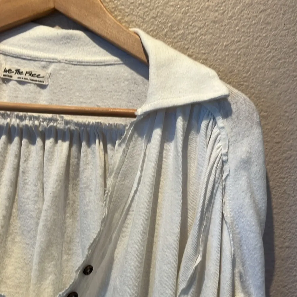 Free People We The Free Women’s Cotton Linen Blend Poets Top Size Medium - Image 6