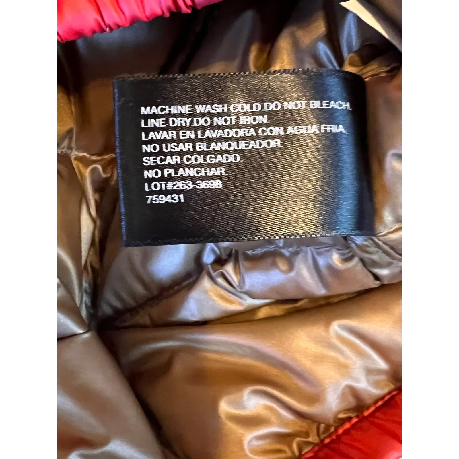 Xersion  Jacket Womens  Orange Hooded Puffer Pockets Packable Premium Down. Small - Image 7