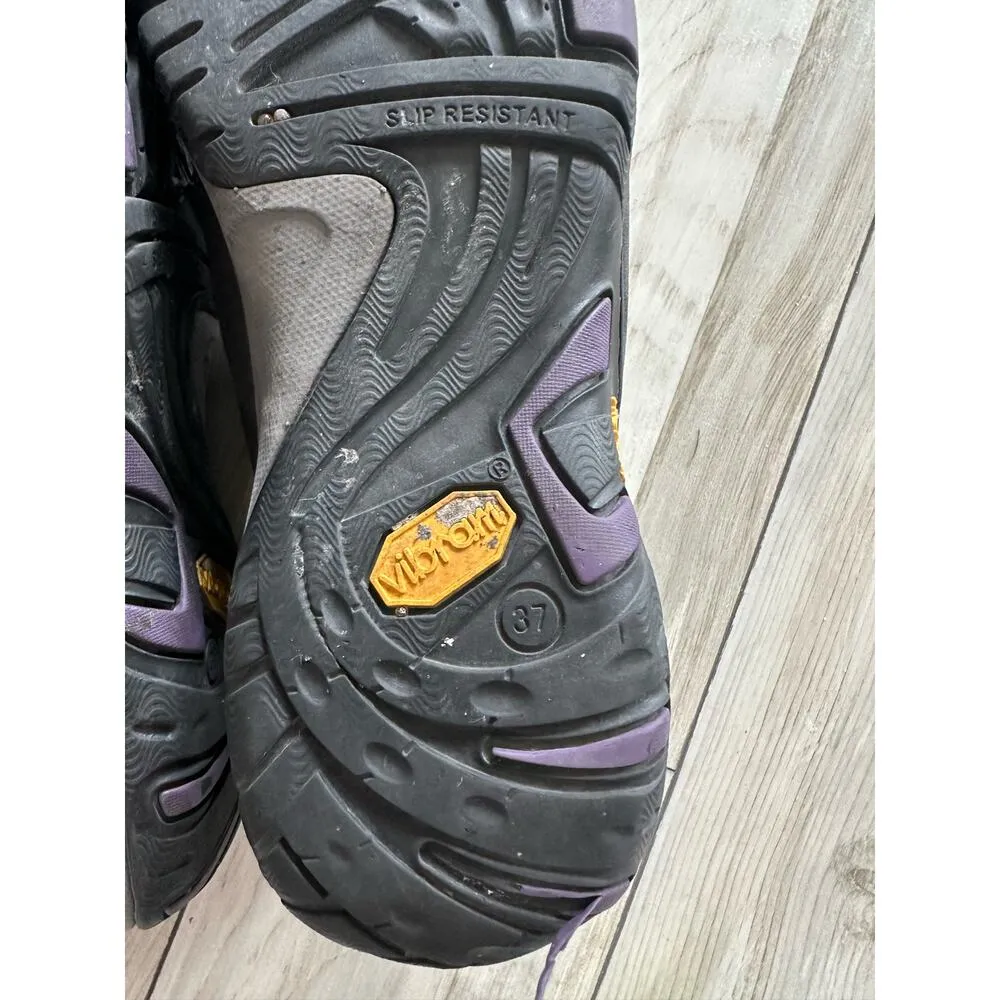 Dansko Shoes Womens 37 Patti Suede Gray Slip On Sneaker Vibram Clog Mule - Image 8