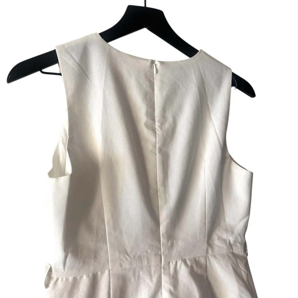 Commense Linen Blend Sleeveless Midi Dress Cream Size S NWT Missing Sash White - Image 10