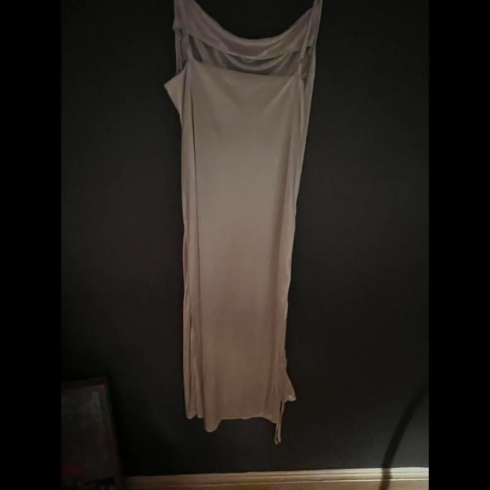 Elegant White Satin Slip Dress with Adjustable Side tie - Image 4