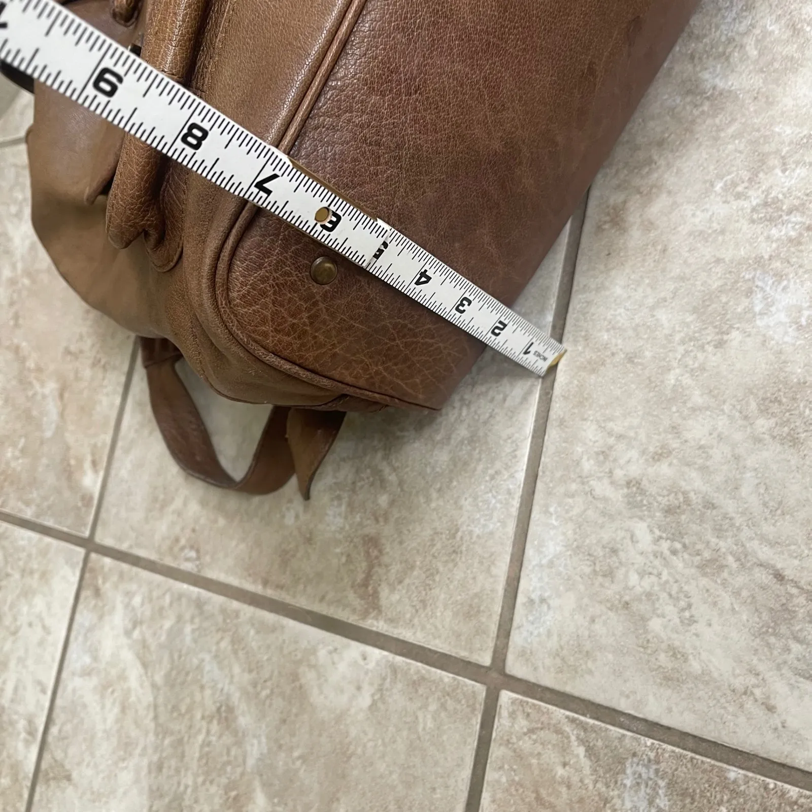 Overland Outfitters Brown Leather INDIA Backpack Rucksack Classic Buckle Flap - Image 8