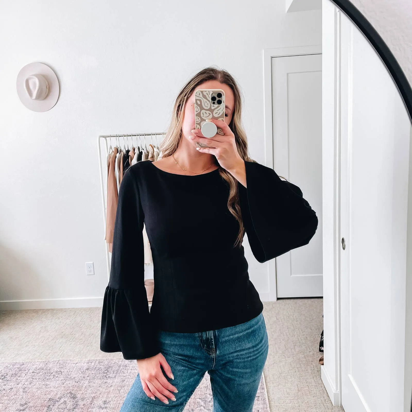 TIBI Black Bell Sleeve Top - Image 13