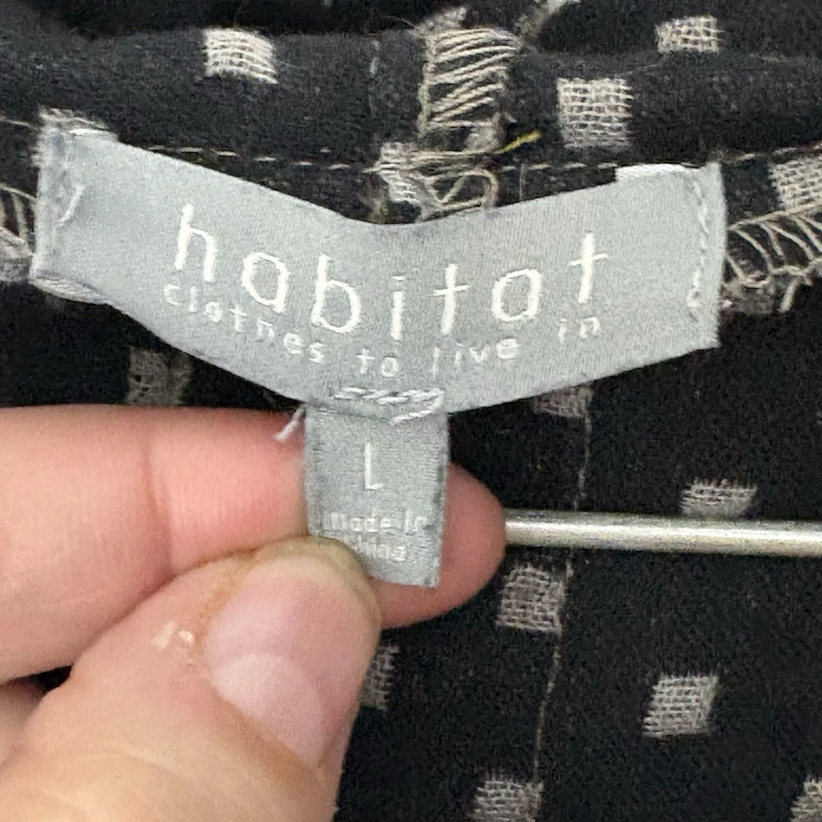 Habitat Jacket Women Gray Black Square Swing Pockets Lagenlook Art To Wear L - Image 5