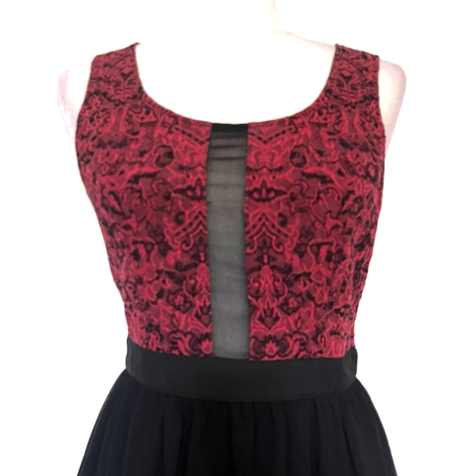 Jealous Tomato Lace Skater Dress Sz M Holiday Gothic Mesh Dark Fairy Cocktail - Image 3