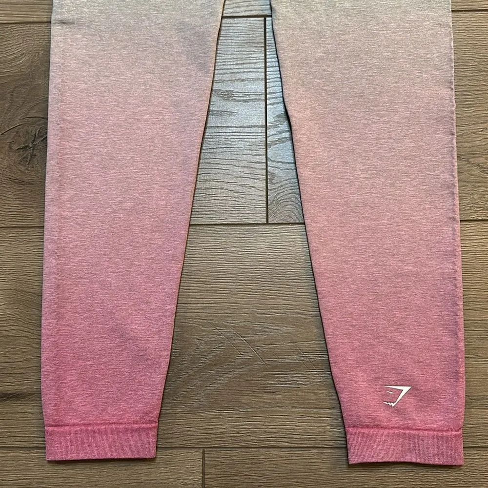 Gymshark Adapt Ombre Seamless High Rise Gray And Pink‎ Leggings Size Medium - Image 6