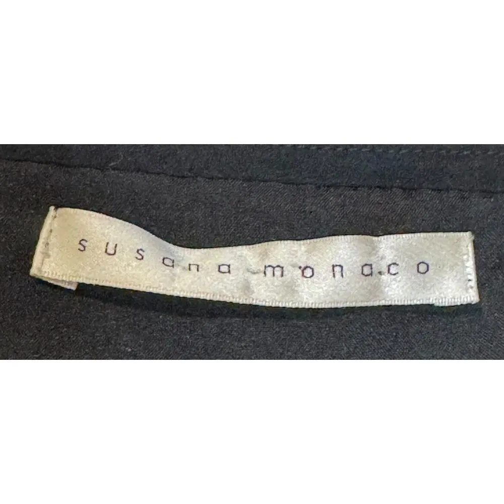 Susana Monaco Womens Dress Midi Back Side Zip Beaded Sleeveless V-Neck Medium - Image 5