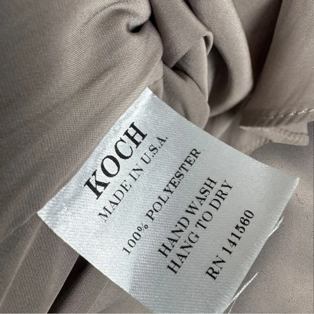 Koch Cafe Cara‎ Top Blouse Satin Ruffle Tan Beige Sz XS - Image 6